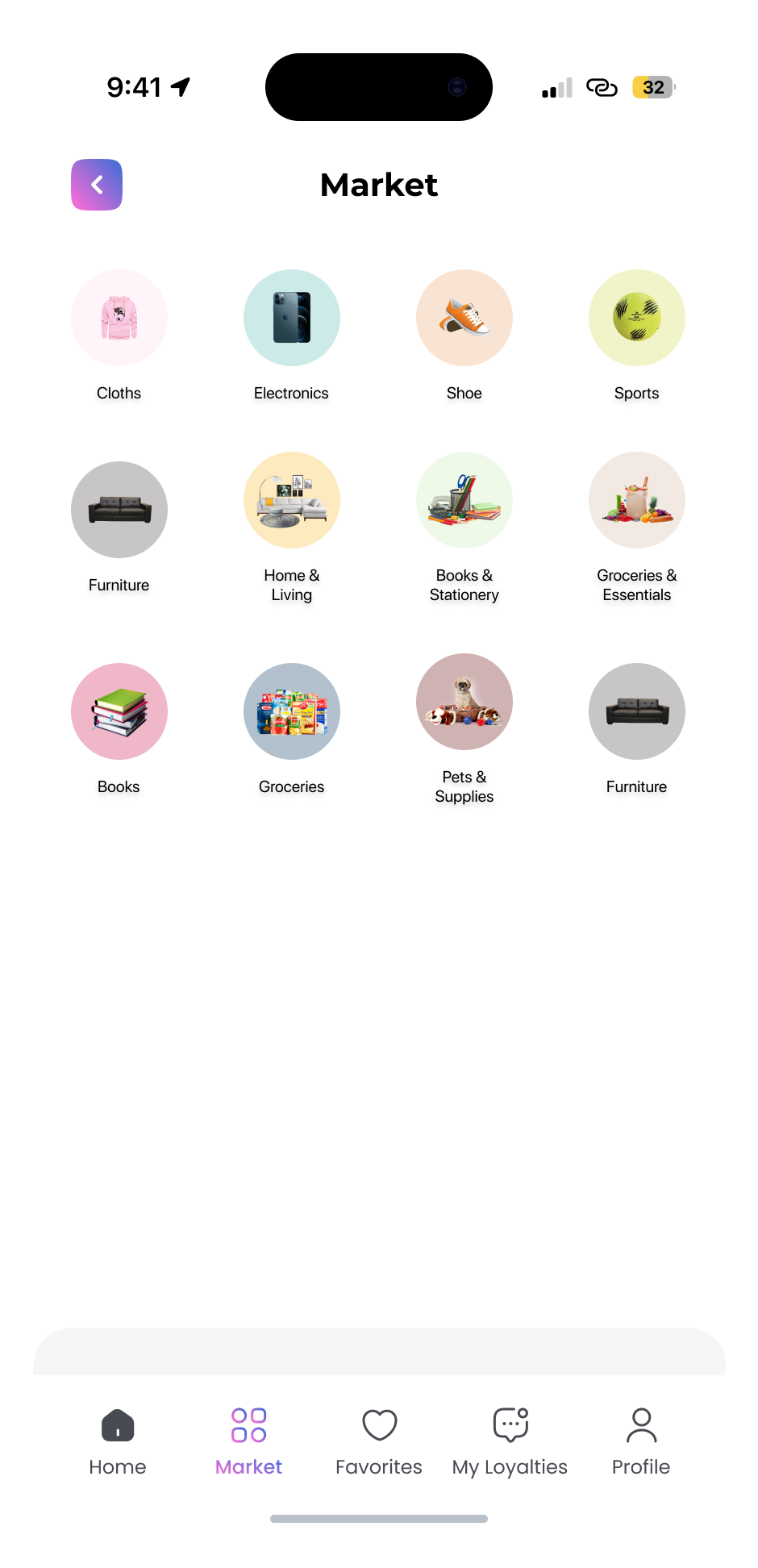 Panier affichant les produits sélectionnés avant paiement