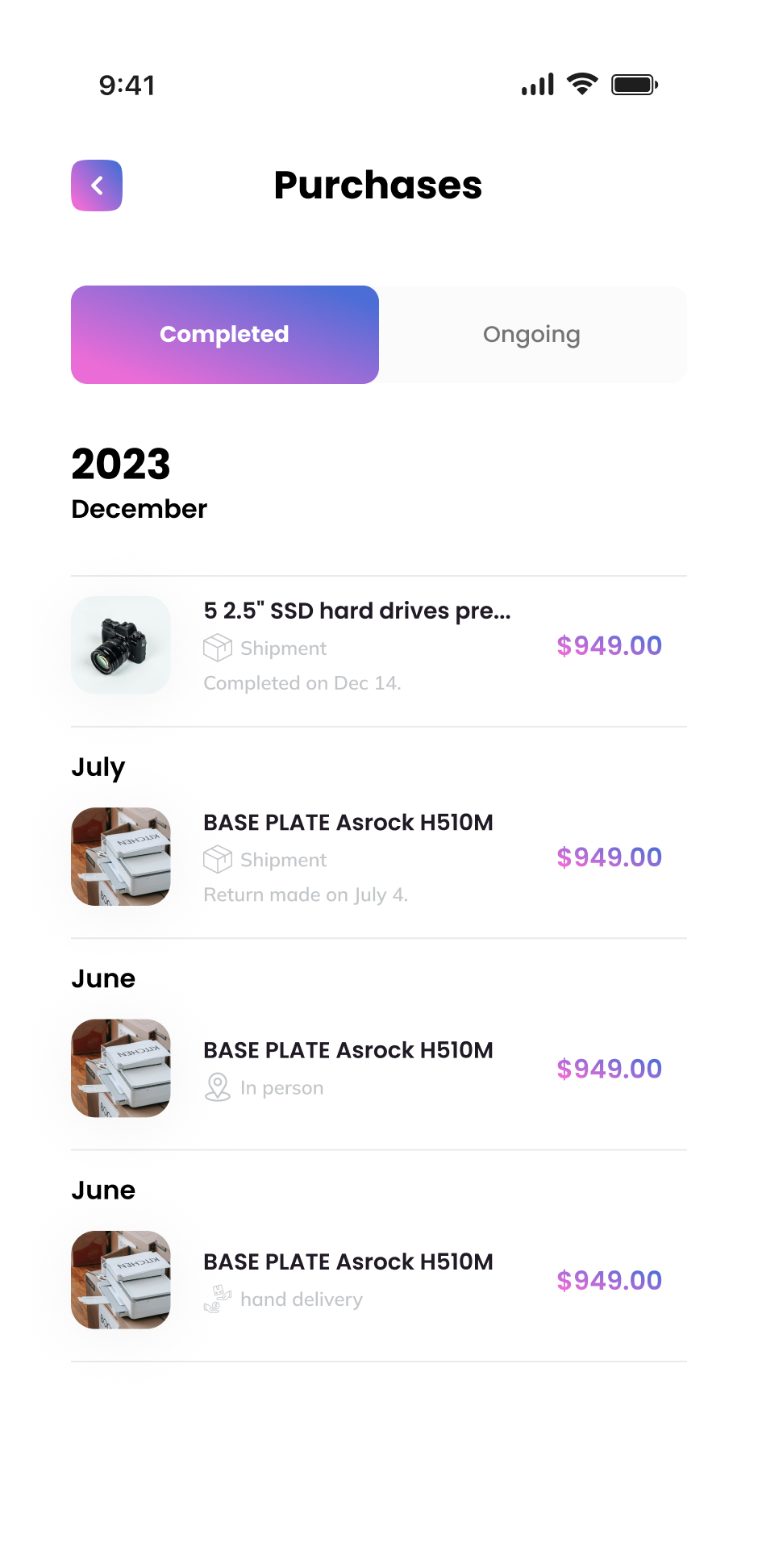 Écran paramètres avec gestion du compte et préférences